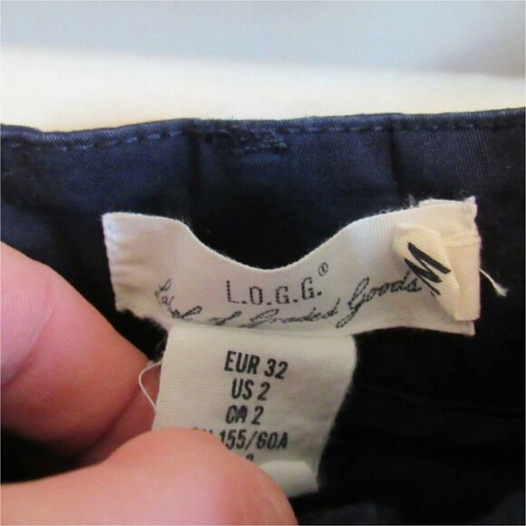 LOGG Womens Sz 2 Flat Front Chino Shorts Casual Walking Blue - Picture 8 of 11